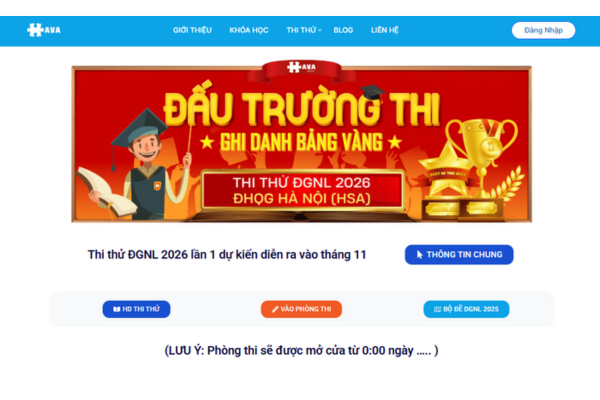 Thi thử ĐGNL 2026 miễn phí cùng HavaEdu: Hướng dẫn chi tiết đăng kí và làm bài thi