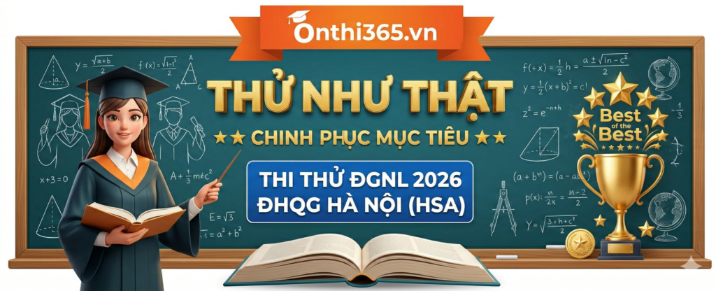 banner thi thử ĐGNL 2026 HSA 2026 onthi365