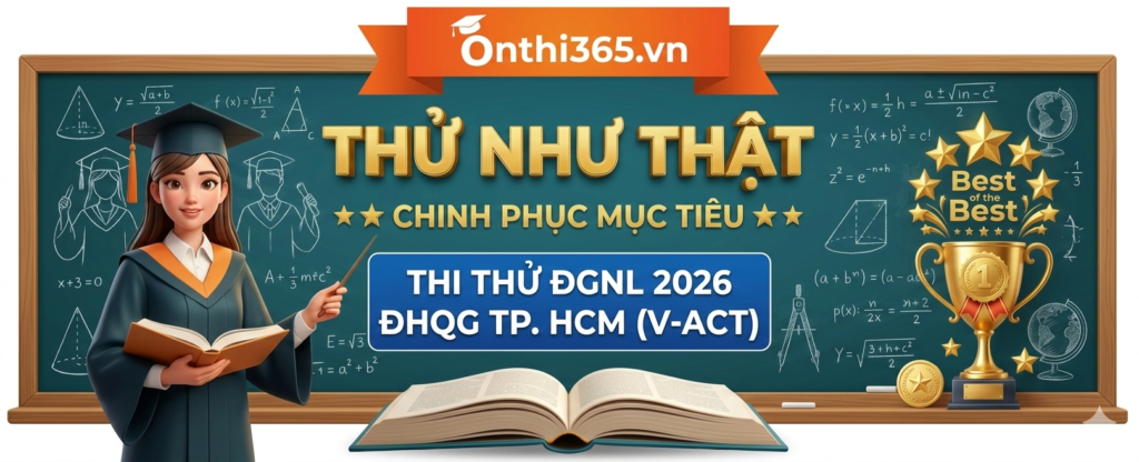 banner thi thử ĐGNL 2026 VACT 2026 onthi365